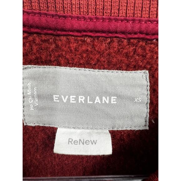 Everlane ReNew Red Fleece Long Sleeve Crewneck Pullover Sweatshirt Size XS - Picture 3 of 7